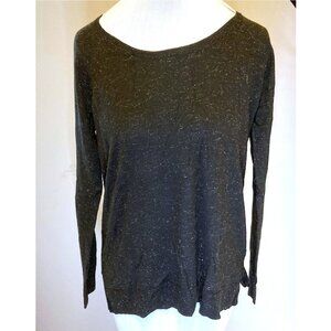 Rock and Republic lightweight black and silver lurex sweater, wide round neck